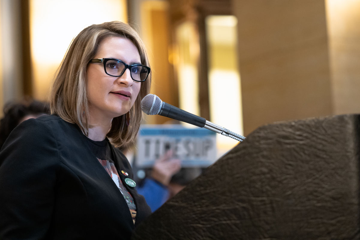 Peggy Flanagan at International Women's Day ERA Rally.